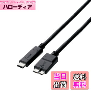 �y���������z�G���R�� USB�P�[�u�� Type C (USB C to Micro B) 0.5m USB3.1�F�ؕi 3A�o�� �ő�10Gbps �u���b�N USB3-CMB05NBK