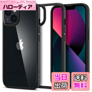 �y���������zSpigen iPhone13Mini�P�[�X ���� �ϏՌ� �ČRMIL�K�i�擾 TPU �o���p�[�P�[�X 2�d�\�� ���菝�h�~ ���ϗ}�� ���C�����X�[�d�Ή� �E���g���E�n�C�u���b�h ACS03318 (�}�b�g�E�u���b�N)