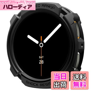 �y���������zSpigen Galaxy Watch 8 44mm �P�[�X �X�|�[�e�B�[ �f�U�C�� ���� �Ռ��z�� ���h�~ �ϏՌ� �ی�J�o�[ �M�����N�V�[�E�H�b�`�p ���M�b�h�E�A�[�}�[ ACS10006 (�}�b�g�E�u���b�N)