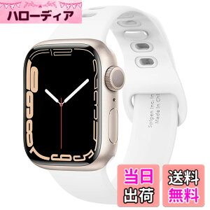 �y���������zSpigen Apple Watch �o���h 42/41/40mm �y Apple Watch 10 / 9 / 8 / 7 / SE2 / SE / 6 / 5 / 4 �Ή� �z ���������\ �ȒP���� ���ɂ₳���� �\�t�g�V���R�� �V���R���E�t�B�b�g 061MP25407 (�z���C�g)