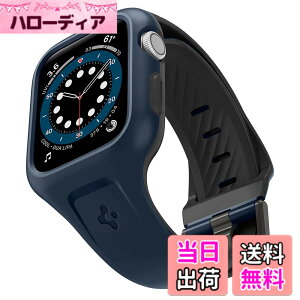 �y���������zSpigen Apple Watch �o���h 44mm �y Apple Watch SE2 / SE / 6 / 5 / 4 �Ή� �z ��̌^ ���������\ �V���R�� �X�|�[�c�o���h ���L�b�h�E�G�A�[�E�v�� (�u���[)