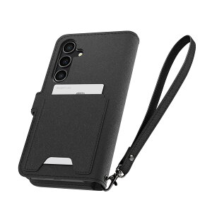 �y���������zSpigen Galaxy S24 �P�[�X �蒠�^ PU���U�[ �J�[�h 7�� ���[ �X�g���b�v�t�� SC-51E | SCG25 �y�� ���^ ���C�����X�[�d�Ή� �J�[�h���[ �X�^���h�@�\ �E�H���b�gS Plus ACS07358 (�u���b�N)