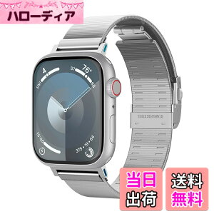 �y���������zSpigen Apple Watch �o���h 49/46/45/44mm �y Apple Watch Ultra2 / Ultra / 10 / 9 / 8 / 7 / SE2 / SE / 6 / 5 / 4 �Ή� �z ���^�� �V���v�� �X���b�N�E�����N AMP07224 (�V���o�[)