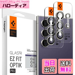 �y���������zSpigen Galaxy S24 Ultra �J�����ی�t�B���� �o�C�I���b�g 2�Z�b�g �\��t���L�b�g�t�� �����ߗ� �d�x9H �ϏՌ� �M�����N�V�[ S24 Ultra �Ή� �����Y�ی�t�B���� EZ Fit Optik Pro