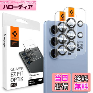�y���������zSpigen Galaxy S25 ULTRA �J�����ی�t�B���� 9H�d�x�����K���X �\��t���L�b�g�t�� �M�����N�V�[S25�E���g���Ή� �����Y�v���e�N�^�[ 2���� (�u���b�N) AGL09081