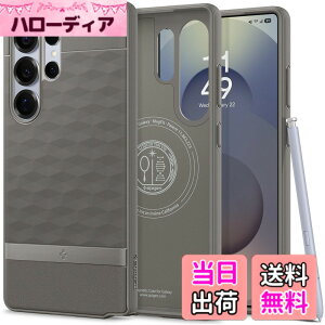 �y���������zSpigen Galaxy S25 Ultra �P�[�X Magfit�Ή� ���̃n�j�J���p�^�[�� �ϏՌ� �O���b�v �p�����b�N�X�E�}�O�t�B�b�g ACS09055 (�A�b�V���E�O���C)