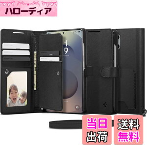 �y���������zSpigen Galaxy S25 Ultra �P�[�X �蒠�^ �ϏՌ� �ČRMIL�K�i�擾 ���X�g���b�v�t�� �J�[�h���[ �σL�Y �����v �Ռ��z�� �E�H���b�gS ACS09124 (�u���b�N)