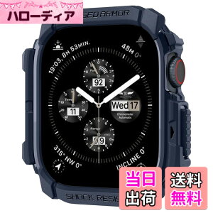 �y���������zSpigen Apple Watch 10 �P�[�X 42mm AppleWatch10 �Ή� ���� �Ռ� �z�� �^�t�l�X�f�U�C�� �ی�J�o�[ �A�b�v���E�H�b�`�P�[�X ���M�b�h�E�A�[�}�[ ACS08586 (�l�[�r�[�u���[)