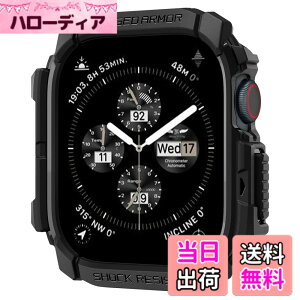 �y���������zSpigen Apple Watch 10 �P�[�X 46mm AppleWatch10 �Ή� ���� �Ռ� �z�� �^�t�l�X�f�U�C�� �ی�J�o�[ �A�b�v���E�H�b�`�P�[�X ���M�b�h�E�A�[�}�[ ACS08597 (�}�b�g�u���b�N)