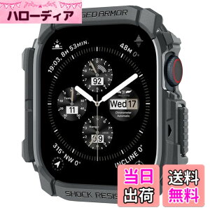 �y���������zSpigen Apple Watch 10 �P�[�X 46mm AppleWatch10 �Ή� ���� �Ռ� �z�� �^�t�l�X�f�U�C�� �ی�J�o�[ �A�b�v���E�H�b�`�P�[�X ���M�b�h�E�A�[�}�[ ACS08598 (�_�[�N�O���[)