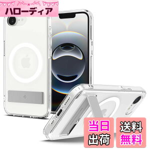 �y���������zSpigen �y�n��18�N�̋Z�p�́z iPhone 16e �P�[�X MagSafe�A�N�Z�T���[�Ή� �}�O�l�b�g���� �N���A �X�^���h�t�� �X�g���b�v�z�[�� �ČRMIL�K�i �E���g���E�n�C�u���b�hS�E�}�O�t�B�b�g 