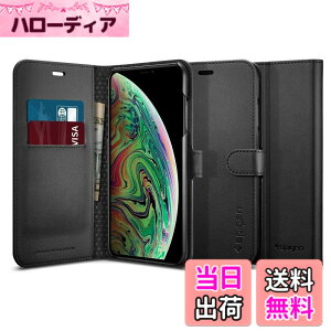 �y���������z�ySpigen�z iPhone XS Max �P�[�X �蒠�^ �J�[�h���[ 6.5�C���` �Ή� ���C�����X�[�d �X�^���h �@�\ ��ʕی� �����Y�ی� �Ռ��z�� ���U�[ �E�H���b�gS 065CS24841 (�u���b�N)