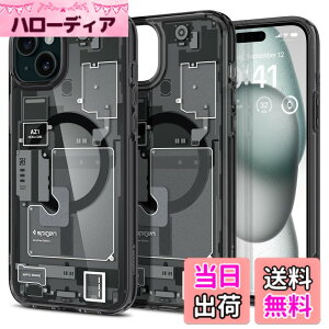 �y���������zSpigen �y�n��18�N�̋Z�p�́z iPhone 15 Plus �P�[�X �N���A MagSafe�Ή� �ČRMIL�K�i �E���g���E�n�C�u���b�h�E�}�O�t�B�b�g ACS06664 (�[���E����)