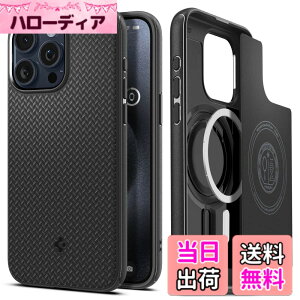 �y���������zSpigen �y�n��18�N�̋Z�p�́z iPhone 15 Pro Max �P�[�X Magsafe �Ή� �ϏՌ� �ČRMIL�K�i �w��h�~ �}�O�E�A�[�}�[�E�}�O�t�B�b�g ACS06597 (�}�b�g�E�u���b�N)