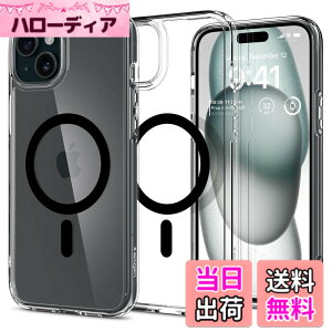 �y���������zSpigen �y�n��18�N�̋Z�p�́z iPhone 15 Plus �P�[�X �N���A MagSafe�Ή� �ČRMIL�K�i �E���g���E�n�C�u���b�h�E�}�O�t�B�b�g ACS06661 (�u���b�N)
