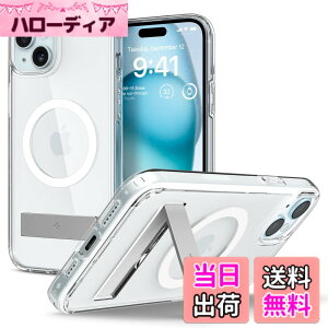 �y���������zSpigen �y�n��18�N�̋Z�p�́z iPhone 15 Plus �P�[�X �N���A MagSafe�Ή� �X�^���h�t�� �E���g���E�n�C�u���b�hS�E�}�O�t�B�b�g ACS06665 (�N���X�^���E�N���A)