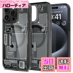 �y���������zSpigen �y�n��18�N�̋Z�p�́z iPhone 15 Pro Max �P�[�X �N���A MagSafe�Ή� �ČRMIL�K�i �E���g���E�n�C�u���b�h�E�}�O�t�B�b�g ACS06582 (�[���E����)