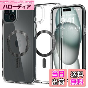 �y���������zSpigen �y�n��18�N�̋Z�p�́z iPhone 15 Plus �P�[�X �N���A MagSafe�Ή� �ČRMIL�K�i �E���g���E�n�C�u���b�h�E�}�O�t�B�b�g ACS06663 (�J�[�{���E�t�@�C�o�[)