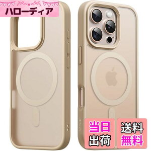 【送料無料】JETech iPhone 16 Pro 6.3インチ用 マグネット ケース MagSafeに対応 半透明のマット背面 薄型 耐衝撃 カバー (デザートチタニウムバック)