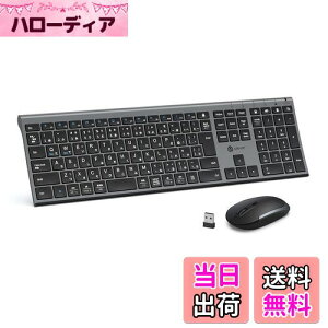【送料無料】iClever キーボードワイヤレスキーボードマウスセット日本語JIS配列 静音 超薄型 type c充電式 フルサイズ テンキー付き マウス3段調節可能DPI 無線2.4G パソコンPC Windows/Mac対応 IC-BK23