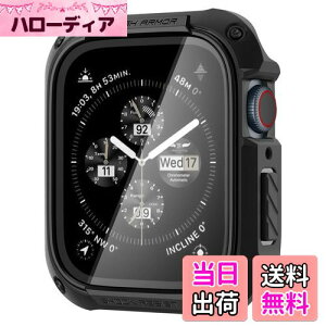 yzSpigen Apple Watch P[X 41mm KX ̌^ y Apple Watch 9 / 8 / 7 Ή z ČRMILKi擾 ʕی ϏՌ  Ռ z 菝 h~ یJo[ ^tEA[}[ ACS04191 (ubN)