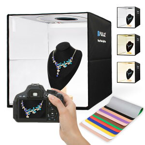 【送料無料】PULUZ 40cm撮影ボックス 簡易スタジオ 40cm 撮影ブース調光 円形led搭載 ディフューザー付き Type-c接続 折り畳み撮影キット 3色温度調整 撮影用ボックス 物撮り用ボックス 自宅撮影