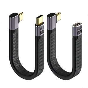 �y���������zLeehitech 2x13CM 240W PD�}���[�d Thunderbolt 4 �Z�� �P�[�u�� 40Gbps ���pL�� USB C to USB C �t���b�g�P�[�u�� �_��Ŏ����^�щ\ 8K@60Hz��ʓ��e�BiPhone 16/15 �V���[�Y�AiPad�AMacbook Air/Pro�AGalaxy