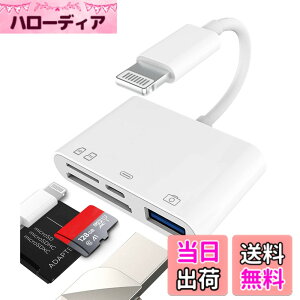 �y���������zLightning to USB Micro SD SD�J�[�h���[�_�[�i4in1�j�A�_�v�^�[ Apple �Ή�iPhone 14 13 12 11 Pro Max �Ή�iPad�p �R���p�N�g�t���b�V�� �P�[�u�� �������[�X�e�B�b�N �ʐ^�p