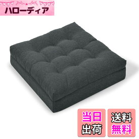 【送料無料】HAVARGO 座布団 大きめ 50x50cm 低反発+高反発 二層構造 フロアクッション 12cm極厚 お尻が痛くならない 厚め 座布団 床用 (ダークグレー, 50CM)