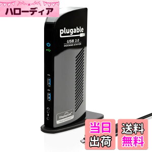 �y���������zPlugable USB3.0 / USB-C �p�h�b�L���O�X�e�[�V���� �c�u�� Windows ����� Mac �p - �f���A�����j�^�[ HDMI DVI VGA �|�[�g �M�K�r�b�g �C�[�T�l�b�g USB3.0 �|�[�gx2 USB 2.0 �|�[�gx4 �������o��