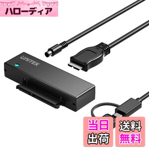 �y���������zUnitek SATA USB3.0(USB A+C) �ϊ��P�[�u�� 2.5 3.5�C���` HDD/SSD �Ȃǂ̃n�[�h���C�u ��SATA ���w�h���C�u �ɑΉ� I/II/III �d���A�_�v�^�i12V/2A�d���t���jUASP�Ή� �����]�� ����150cm �ő�18TB �t