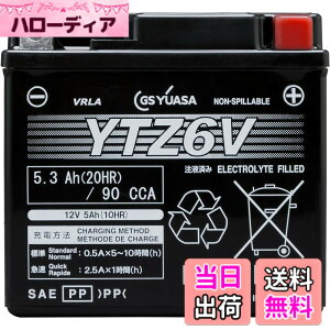 �y���������zGS YUASA (�W�[�G�X���A�T) �V�[���h�^ �o�C�N�p�o�b�e���[ [ �t���[�d�� ]YTZ6V �u���b�N