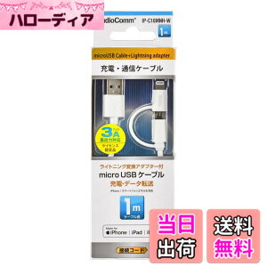 �y���������zOHM ���C�g�j���O�ϊ��A�_�v�^�[�t micro USB�P�[�u�� 1m [IP-C10MNH-W]