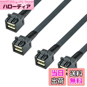 �y���������z10Gtek ���� Mini SAS HD SFF-8643 �P�[�u��, �T�C�h�o���h�t��, 0.8���[�g��, �܂肽���ݎ�, �t���L�V�u��, 2�{��