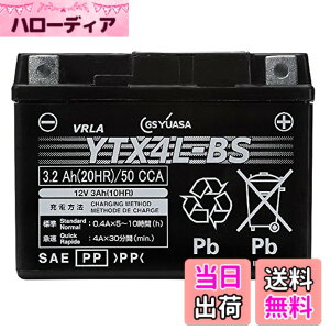 �y���������zGS YUASA [ �W�[�G�X���A�T ] �V�[���h�^ �o�C�N�p�o�b�e���[ [ �t���[�d�� ] YTX4L-BS-GY-C