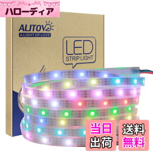 �y���������zALITOVE LED�e�[�v���C�g �C���~�l�[�V���� LED���C�g WS2812B �A�h���X�\ 5050 RGB SMD 5 m 150�s�N�Z�����F�@�h��IP67�z���C�gPCB DC5V