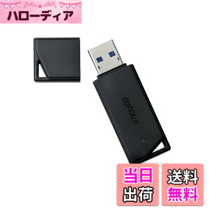 �y���������z�o�b�t�@���[ BUFFALO USB3.1(Gen1)�Ή� USB�������[ �o�����[���f�� 128GB �u���b�N RUF3-K128GB-BK