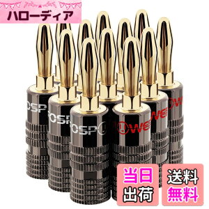 �y���������zFosPower �o�i�i�v���O �R�l�N�^�y�˂����ݎ� / 24k �����b�L/�����V�F���z�\���_�[���X �X�s�[�J�[�P�[�u��/�X�s�[�J�[���C���[/�ǃv���[�g�p (12�{�Z�b�g / 6�y�A)