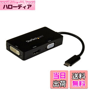 �y���������zStarTech.com 3 in 1 USB Type-C�}���`�A�_�v�^ 4K/30Hz USB-C - HDMI/DVI/VGA �u���b�N CDPVGDVHDBP