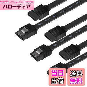 �y���������zBENFEI SATA�P�[�u�� (�X�g���[�g�^) 45cm 3�{�Z�b�g SATA3 6Gbps �Ή� ���b�`�t�� SSD��HDD����-�u���b�N