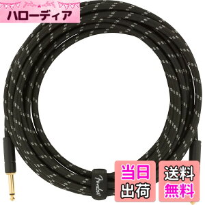 �y���������zFender �V�[���h�P�[�u�� Deluxe Series Instrument Cable, Straight/Straight, 18.6', Black Tweed 08