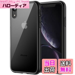 �y���������zJETech iPhonexr �P�[�X (6.1�C���`��piPhone XR) ���΂݂Ȃ� �Ռ��z�� �o���p�[�J�o�[ �����h�~ �N���A�o�b�N (�u���b�N)