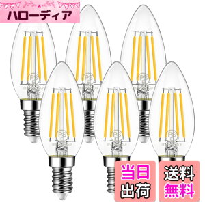 �y���������zLVWIT �V�����f���A�d�� E12���� 60W�`���� 806LM LED�t�B�������g�d�� 2700K�d���F LED�C�� E12 6W�ȃG�l �񒲌� 6��