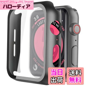 �y���������zULOE �Ή� Apple Watch Series 6 / SE3 (2025) / SE / SE2 / Series 5 / Series 4 40mm�p �P�[�X, �Ή��A�b�v���E�H�b�` 6/SE3/SE/SE2/5/4 40mm �ی�J�o�[ �K���X�t�B���� ��̌^ PC�f�ޑS�ʕی�i�u���b�N�j