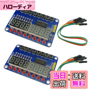 �y���������zKKHMF 2�� TM1638 8�r�b�g LED �f�W�^�� �`���[�u 8�L�[ �f�B�X�v���C �{�^�� �d�q���W���[�� Arduino �ɑΉ�