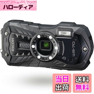 �y���������zRICOH WG-70 �u���b�N ���R�[�{�i�h���f�W�^���J���� 14m�h�� (�A��2����) 1.6m�ϏՌ� �h�o -10�x�ϊ� �A�E�g�h�A�Ŋ��􂷂�^�t�l�X�{�f�B CALS���[�h���ڂ� ����L�^�ȂǕ��L���r�W