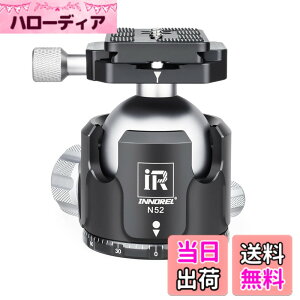 �y���������zINNOREL ���R�_�� �{�[���_�� �����_�� N�V���[�Y ��d�S �ω׏d�ő�30kg �{�[���w�b�h���a 52mm ���� CNC �A���~���� �O�r ��r ��჌�t �B�e DSLR �r�f�I�J�����p 360�x��] �p�m���} 