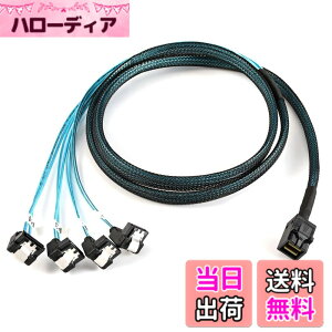 �y���������zCablecc����Mini SAS SFF-8643�z�X�g����A���O��4 SATA�^�[�Q�b�g�n�[�h�f�B�X�N6Gbps�f�[�^�T�[�o�[RAID�P�[�u��1m
