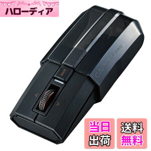 �y���������z�G���R�� �}�E�X Bluetooth (iOS�EiPadOS�Ή�) �[�d�� �É� �`���g�z�C�[��(���X�N���[��) �v���[�����[�h���� Ultimate Blue LED 4�{�^�� CapClip Pro �u���b�N M-CCP1BBBK