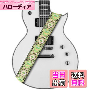 �y���������zAMUMU Guitar Strap Vintage Flower Jacquard for Acoustic, Electric and Bass Guitars -W/FREE Button and Blocks